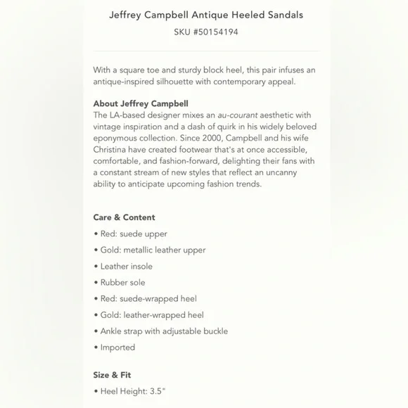 NIB Jeffrey Campbell Antique Suede Sandals Sz. 9 - Picture 10 of 11